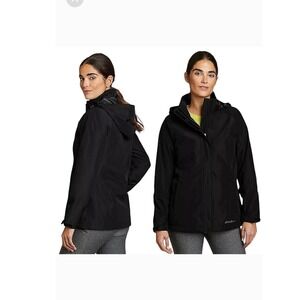 Eddie Bauer Weatheredge packable Navy Blue Hooded‎ Windbreaker Jacket Women's XS
